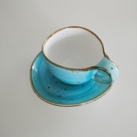JQY Vintage, tasse à café et soucoupe en porcelaine émaillée réactive multicolore de style arabe, 12 pièces, ensemble de tasses à thé et soucoupes en céramique de 6 pièces