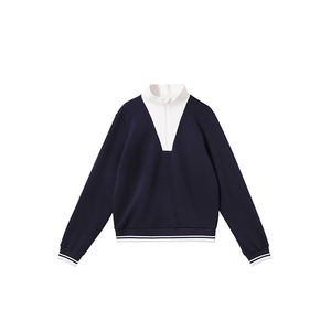 Ensemble de tennis personnalisable avec logo pour femme, col à revers, fermeture éclair, haut décontracté color block et mini-jupe plissée taille haute ajustée pour le sport - Product Image 5