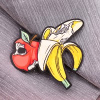 Kunshan Krell – patch de broderie de pomme banane noir foncé à la mode