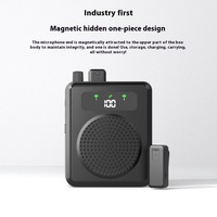 Amplifier Mini Nirkabel 10W Model Pribadi untuk Penggunaan di Rumah dan Luar Ruangan, Satu-ke-Dua Mikrofon Lavalier Kecil Model Lebah, Penerima Plastik untuk Guru