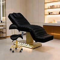 Table de massage pliable à hauteur réglable avec appui-tête et accoudoirs amovibles pour salon de beauté et spa facial