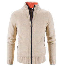 <span class=keywords><strong>Cardigan</strong></span> in maglia calda con Zip <span class=keywords><strong>blu</strong></span> <span class=keywords><strong>scuro</strong></span> di alta qualità per uomini giacche alla moda taglie forti con decorazione motivo per l'inverno - Product Image 5