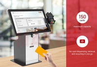 21,5-Zoll-Desktop-Self-Service-CheckIn Selbst registrierung kiosk Hotel-Check-In-Kiosk mit Kartenleser