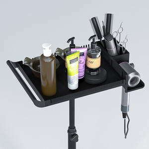 Chariot de salon noir à roulettes réglable en hauteur pour extensions de cheveux et coloration de perruques - Product Image 6