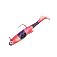 OEM 12g Leurre souple en PVC non imprimé, à hameçon simple 3D, queue en T, bionique, pour la pêche au bar et au marlin en lac et en rivière