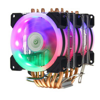 Ventilateur de refroidissement RGB avec caloduc combiné cuivre-aluminium LED pour le refroidissement complet du processeur et l'utilisation en boîtier d'ordinateur
