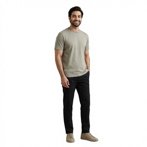 Camiseta de Hombre de Algodón Puro, Corte Ajustado, Impresión de Logotipo Personalizado en la Parte Delantera, Cuello Redondo, Manga Corta, Transpirable, de Alta Calidad - Product Image 1