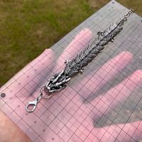 Bracelet Bestseller Style Hip-hop Y2K pour Hommes, Accessoires Punk, Alliage de Zinc, Bracelet Centipède & Dragon Chinois 3D, Fermoir Mousqueton