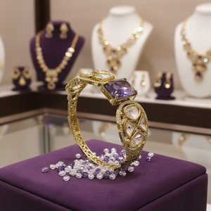 Jewelemarket Openable Gold-Plated Purple Fine <b>Beaded</b> <b>Bracelet</b> AD Style Jewelry - Product Image 3