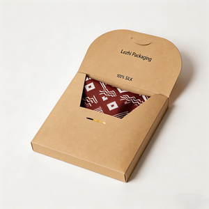 Écharpes ultra-fines personnalisées pour femmes, rubans, cravates pour hommes, enveloppes en papier kraft, boîtes d'emballage - Product Image 2