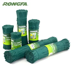 precut twist tie Garden Twist Tie Wire Cable Reel With Cutter Green Twist Tie Reel PVC Coated Plant Support Garden rope