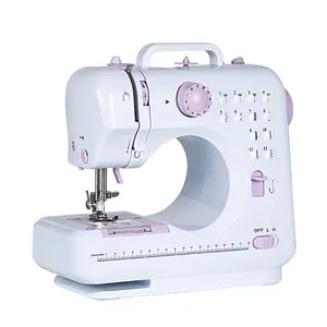 Máquina de costura pequena com botão de duas agulhas