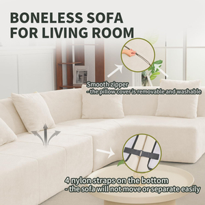 Producto en Tendencia 2026, Sofá Seccional en Forma de L Tapizado en Tela, para Uso en Centros Comerciales, Hoteles y Villas, Comprimido al Vacío y Plano - Product Image 2