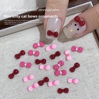 Accessoires pour nail art, nœuds papillon mignons en forme de chat de dessin animé, décorations en résine et strass, décorations d'ongles portables