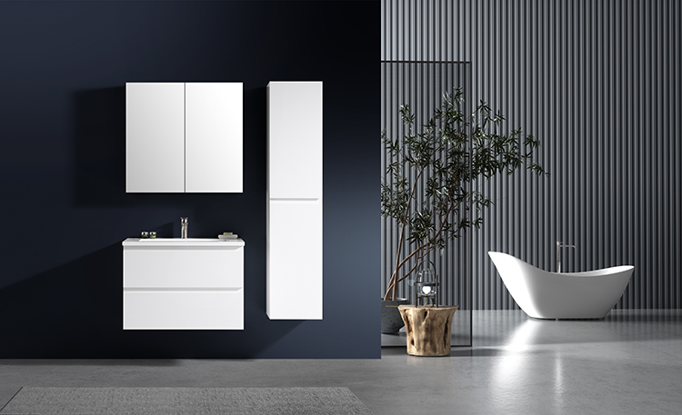 Glossy white bathroom wall cabinet european style quality white bathroom vanity