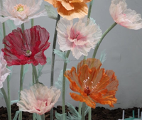 Meilleure vente personnalisée grande fleur papier soie artificielle fleurs géantes fête de mariage fond scène publicité gonflables