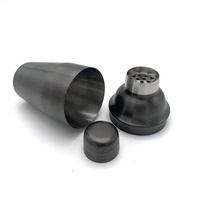 18oz 550ml Brossé Mat Noir Plaqué Bar Outil Barman Cocktail Martini Mojito Boissons Mélange de Boissons Cordonnier Shaker
