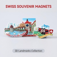 Imán de Resina 3D Impermeable ROOGO para Capel Gallery Bridge, Lago Genebra, Arte Popular, Diseño Personalizado, Regalo Promocional