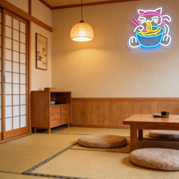 Letrero LED de Neón Acrílico con Diseño de Gato de la Suerte, Estilo Japonés, con USB y Regulador de Intensidad, Clasificación IP65, para Decoración de Restaurantes y Bares de Sushi