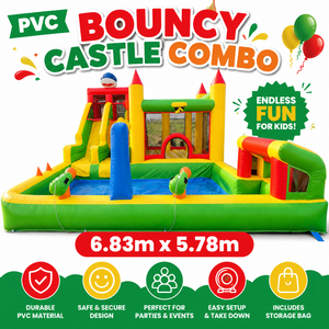 Château <span class=keywords><strong>gonflable</strong></span> Nairbag en PVC pour enfants, avec toboggan et piscine, idéal pour les fêtes et les jeux en extérieur dans le jardin - Product Image 2