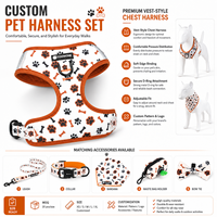 Harnais pour chien en néoprène de luxe personnalisé 2026, anti-traction, réglable, avec laisse et collier – Ensemble complet pour chien, fabriqué par le fabricant