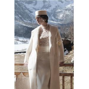 Falda Larga Elegante para Mujer, Nueva Falda Columna con Cintura Fruncida, 400 gramos, Estilo Minimalista, 105cm, Blanca y Negra - Product Image 5