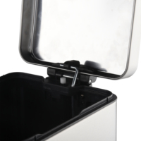 Poubelle à pédale de forme mince 10L en acier inoxydable à fermeture souple avec couvercle d'ouverture de séjour à usage domestique WBO086L10