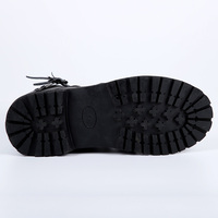 Bottes de combat tactiques durables en cuir noir pour hommes