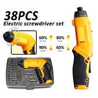Tournevis électrique sans fil rechargeable 3,7 V, kit d'outils électriques multifonctionnels à percussion, utilisation facile pour la maison