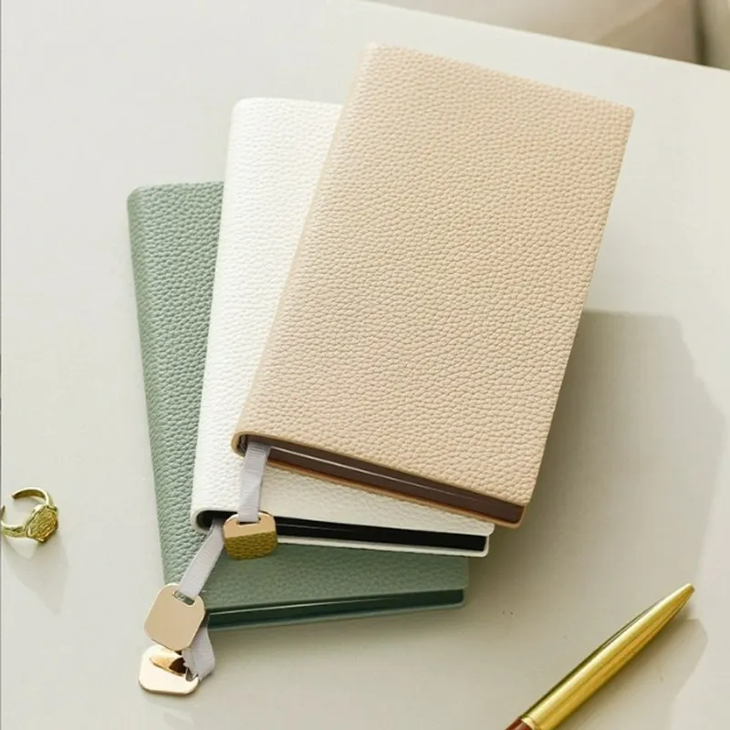 HK portable notebook, soft leather surface, thickened, simple office use, business notepad, diary, logo can be printed