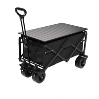 Chariot de courses pliable en acier à quatre roues, conception renforcée, écologique, respirant, grandes roues réglables, pour l'extérieur et le transport de charges lourdes