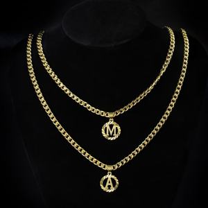 Trendy Anti Tarnish Hypoallergenic Gold Plated 18k 316l Stainless Steel Pendant Letter Necklace for Women Men - Product Image 5