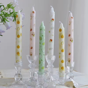 Bougie décorative aromatique cylindrique de 20 cm, faite à la main, en cire de soja mélangée, sans fumée, respectueuse de l'environnement - Product Image 2