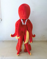 Superbe Costume de Mascotte de Poulpe Rouge de Noël pour Adulte avec Lunettes de Natation en Peluche - Meilleure Vente