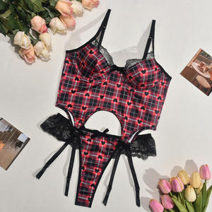 Fashion Lace Mesh Sexy Bra Set Top Nightclub Style Girl Underwear With Lace Color Patchwork Ballet Dress Lace Skirt Lingerie - Product Image 6