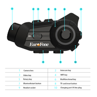 Casque de moto S3plus-2K avec interphone 5.1, étanche IP65, suppression du bruit, pour 6 motards, portée 1800m, caméra 2K, vidéo Wi-Fi