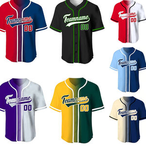 Großhandel Kundenspezifische Logo-Sportbekleidung 2024 Trend Mindestbestellmenge Sublimation Atmungsaktive Bestickte Polyester-Baseballtrikots - Product Image 4
