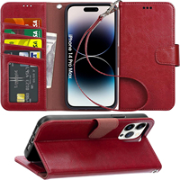 Étui de luxe pour iPhone 14 13 12 11 Pro Max, étui à rabat en cuir, portefeuille pour téléphone portable, coque magnétique antichoc avec porte-cartes