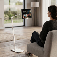 Support universel pour tablette et téléphone en aluminium, angle réglable, rotation à 360 degrés, support de sol avec bras long de haute qualité pour lit et bureau