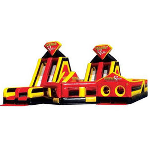 Parcours d'obstacles gonflable ultime Double Rush à deux voies, jeu de défi de course d'obstacles avec château gonflable, à vendre - Product Image 4