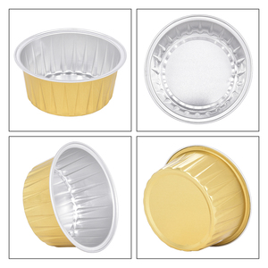 <strong>China</strong> Supplier Eco-friendly Recyclable 125ml Food Grade <strong>Baking</strong> <strong>Cups</strong> with Lids Round Disposable Aluminum Foil Muffin Pans - Product Image 3