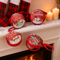 Décorations de Noël, boîte en fer blanc pour cadeaux, petits cadeaux pour enfants, jolies boîtes à monnaie en forme de dessin animé avec logo imprimé