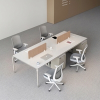 Poste de travail modulaire en bois avec armoire latérale pour espace de travail ouvert