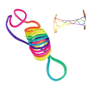 Cuerda de hilo de dedo para niños, juguetes de desarrollo de juego de cuerdas de colores arcoíris