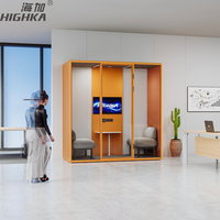 Station de bureau moderne de luxe cabine de travail préfabriquée insonorisée en aluminium cabine d'étude insonorisée pour 4 personnes