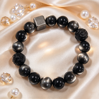 Bracelets perlés originaux faits à la main, tendance, en obsidienne 7A, bracelets DIY en pierres naturelles pour cadeau, bijoux à porter au quotidien
