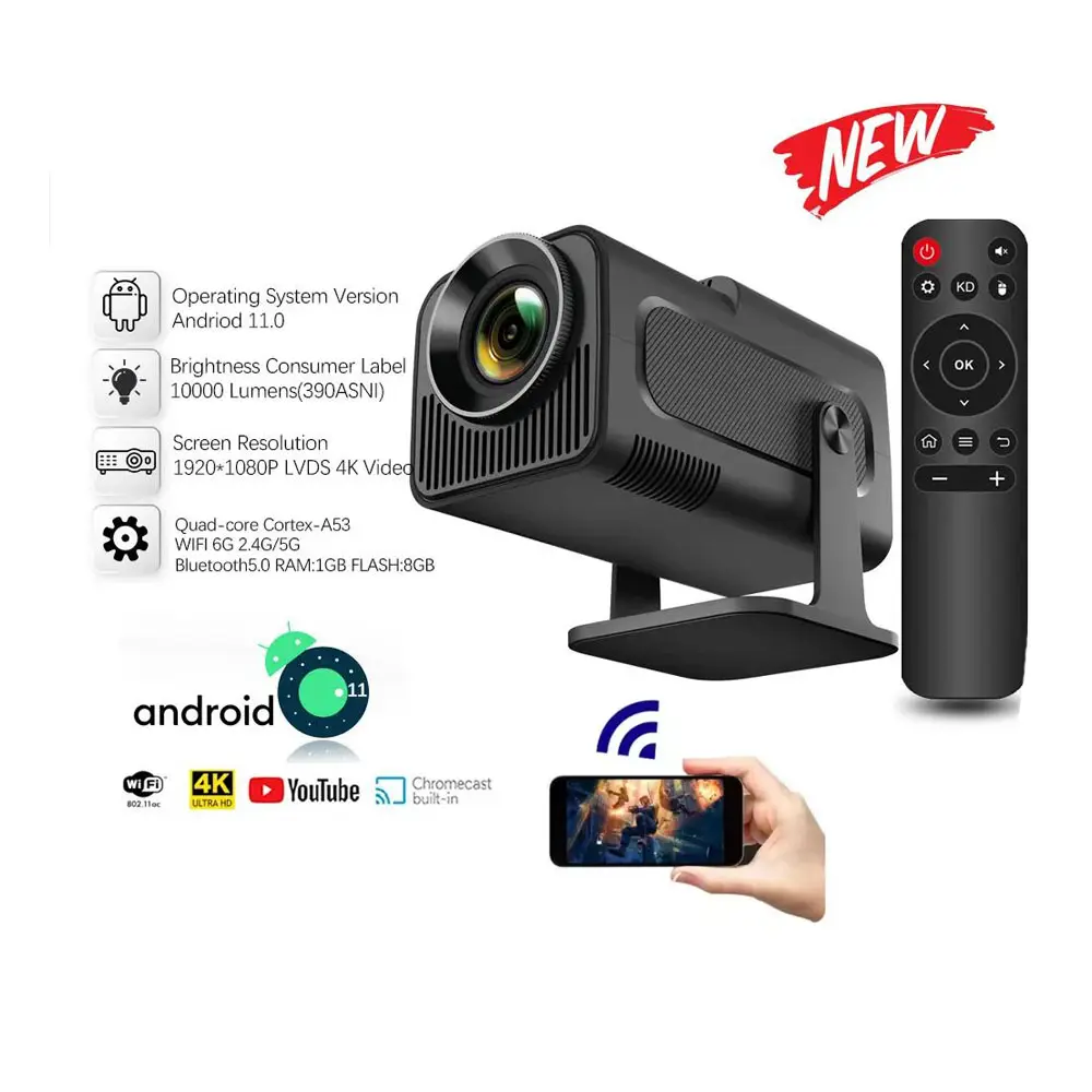 IHOMELIFE Android Tv proiettore Wifi Home Theater Video 4k schermo video 1080p LCD android home smart hy320 mini 4k proiettore