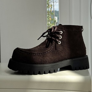 Botas para hombre 2025, nuevo estilo, suela gruesa, retro, de alta gama, botas de trabajo resistentes y elegantes, botas de desierto de cuero con revestimiento de gamuza - Product Image 3