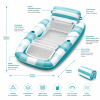 Fauteuil gonflable de piscine pour adultes, flotteur de piscine en PVC avec appui-tête surélevé et accoudoirs, idéal pour les centres de villégiature, personnalisable OEM