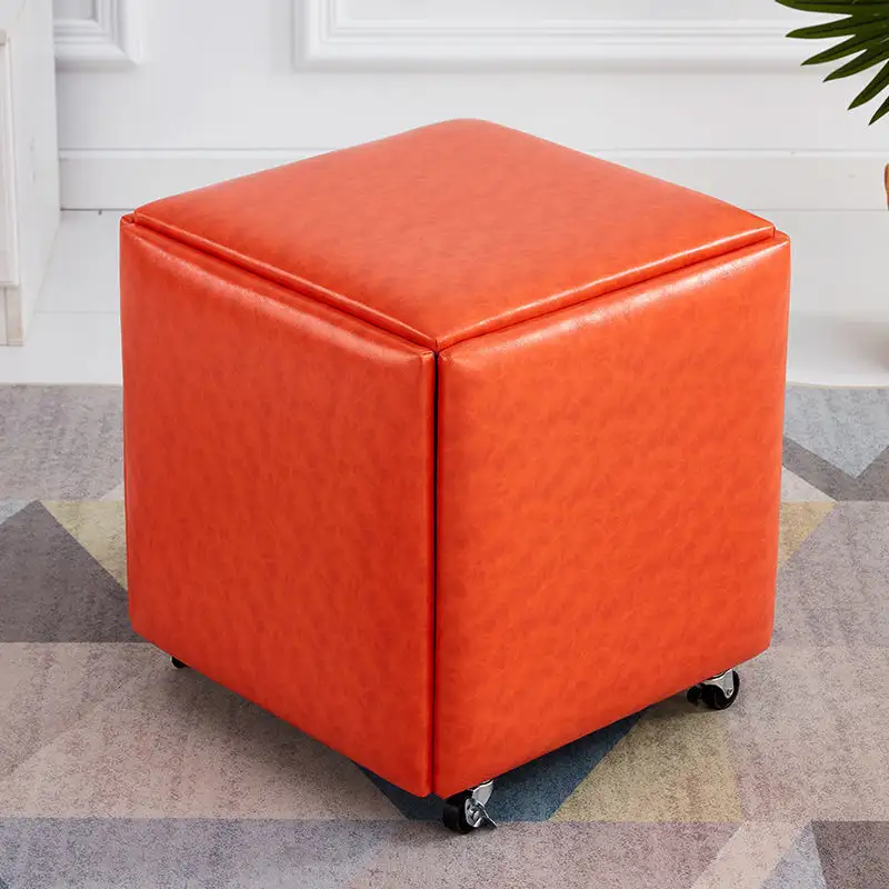 İstistackable Rubik küp kare dışkı küp sandalye 5 In 1 küp dışkı osmanlı katlanır sandalye çok fonksiyonel beş-in-one kanepe dışkı